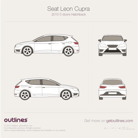 2015 Seat Leon Cupra Hatchback blueprints and drawings