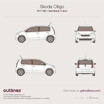 2011 Skoda Citigo 5-doors Hatchback blueprint
