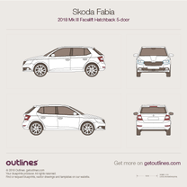 2018 Skoda Fabia III Facelift 5-doors Hatchback blueprint