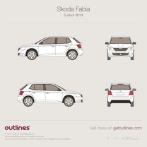 2014 Skoda Fabia III 5-doors Hatchback blueprint