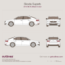 2015 Skoda Superb Mk III Liftback Hatchback blueprint