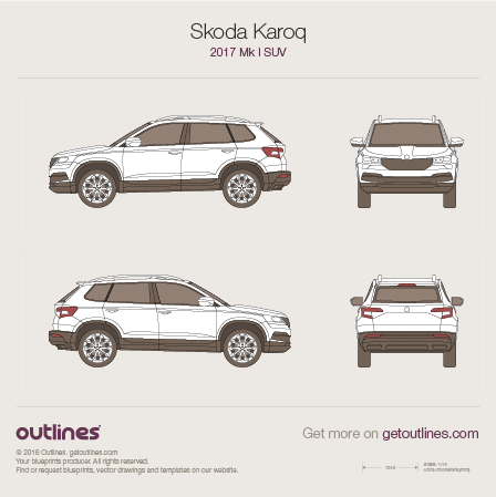 2017 Skoda Karoq SUV blueprints and drawings