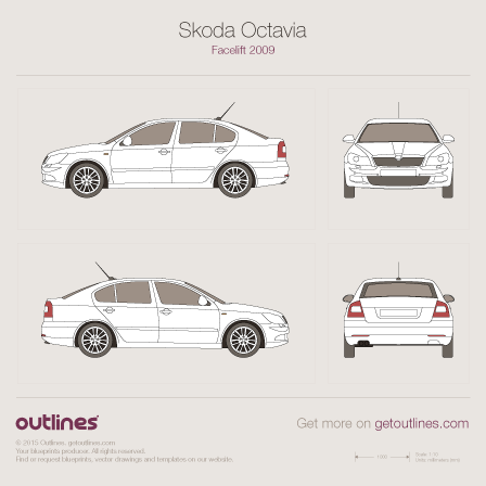 2008 Skoda Octavia A5 Hatchback blueprints and drawings