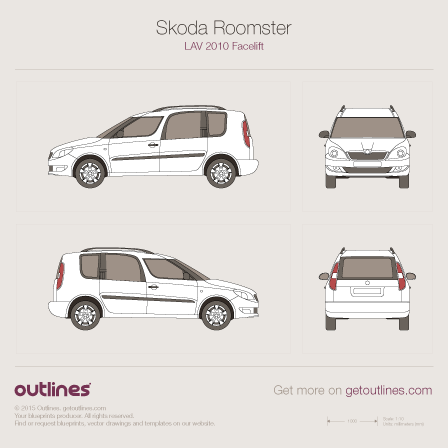 Download drawing Skoda Roomster Minivan 2007 in ai pdf png svg formats