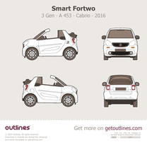 2014 Smart Fortwo 3 Gen ∙  A 453 Cabrio Cabriolet blueprint