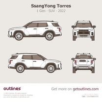 2022 KGM Torres 1 Gen KG Mobility SUV blueprint