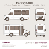 2025 Starcraft Allstar E-Series ∙ Shuttle Bus 20' ∙ E-350 ∙ SWB ∙ 12 Passenger ∙ WB 138