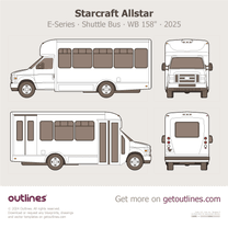 2025 Starcraft Allstar E-Series ∙ Shuttle Bus 22' ∙ E-350 ∙ SWB ∙ 12/16/20/21 Passenger ∙ WB 158
