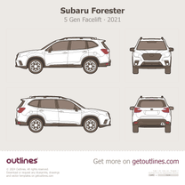 2021 Subaru Forester 5 Gen Facelift SUV blueprint