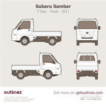 2005 Subaru Sambar Truck ∙ 6 Gen Facelift2 TC Pickup Truck blueprint