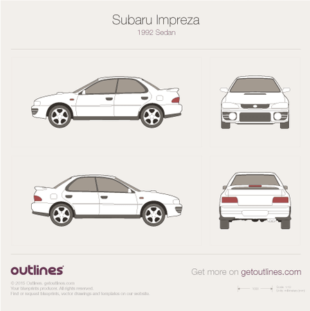 1992 Subaru Impreza Sedan blueprints and drawings