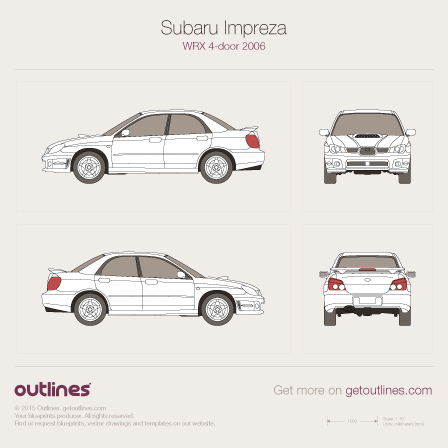 2005 Subaru Impreza WRX II Sedan blueprints and drawings