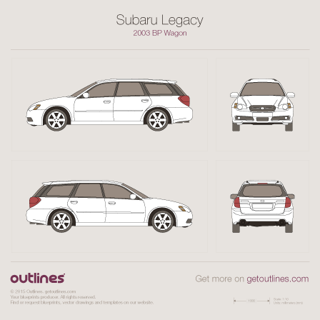 2003 Subaru Legacy BP Wagon blueprints and drawings