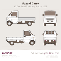 2002 Suzuki Carry 10 Gen Facelift ∙ X Pickup Truck blueprint