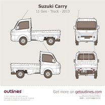 2013 Suzuki Carry 11 Gen Pickup Truck blueprint