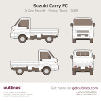 2005 Suzuki Carry FC 10 Gen Facelift ∙ X SWB Pickup Truck blueprint