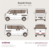 2015 Suzuki Every 6 Gen ∙ DA17 Van blueprint