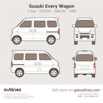 1999 Suzuki Every 4 Gen ∙ DA52W ∙ DA62W Van blueprint