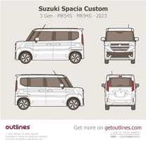 2023 Suzuki Spacia Custom 3 Gen ∙ MK54S ∙ MK94S Microvan blueprint