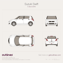 2010 Suzuki Swift 5-door Hatchback blueprint