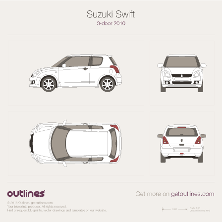 2010 Suzuki Swift Hatchback blueprints and drawings