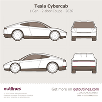 2026 Tesla Cybercab 1 Gen Robotaxi ∙ 2-door Coupe blueprint