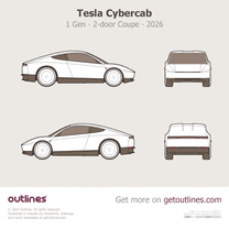 2026 Tesla Robotaxi 2-door Coupe blueprint