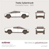 2024 Tesla Cybertruck Foundation Series Pickup Truck blueprint
