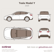 2020 Tesla Model Y SUV blueprint