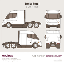 2026 Tesla Semi 1 Gen (Exclusive) Pre-release Production Model Heavy Truck blueprint