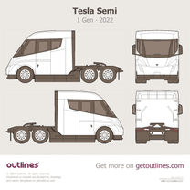 2022 Tesla Tesla Semi 1 Gen Heavy Truck blueprint