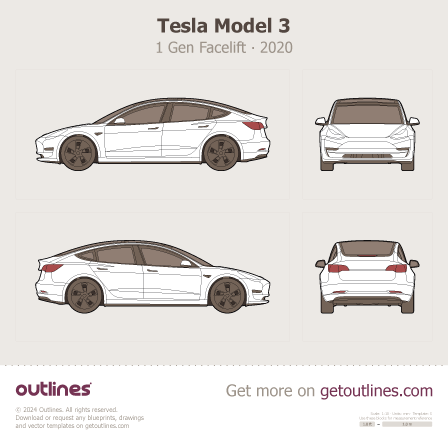 Tesla Model 3 blueprint