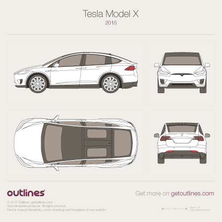 2015 Tesla Model X SUV blueprint