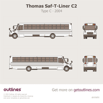 2004 Thomas Saf-T-Liner C2 Type C ∙ School Bus ∙ CNG ∙ Electric ∙ C2 Jouley Bus blueprint