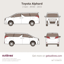 2015 Toyota Alphard AH30 ∙ ANH30 Minivan blueprint