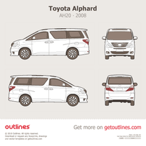 2008 Toyota Alphard AH20 ∙ ANH20 Minivan blueprint