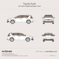 2015 Toyota Auris E180 5-doors Facelift Hatchback blueprint