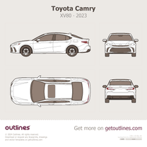 2023 Toyota Camry XV80 Top View Sedan blueprint