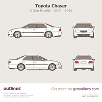 1998 Toyota Chaser X100 Facelift Sedan blueprint