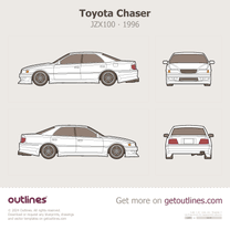 1996 Toyota Chaser JZX100 Sedan blueprint