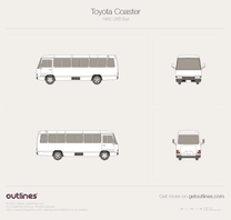 1992 Toyota Coaster LWB Bus blueprint