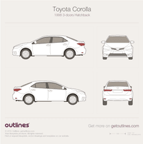 2016 Toyota Corolla E170 Facelift Sedan blueprint