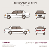 1995 Toyota Crown Comfort YXS10 Sedan blueprint