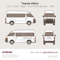 1989 Toyota Commuter H100 Short MWB High Roof Wagon blueprint
