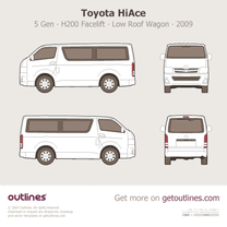 2021 Toyota HiAce H200 GL Low Roof Wagon blueprint