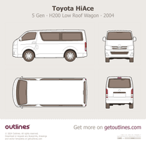 2004 Toyota HiAce 5 Gen ∙ H200 Low Roof Wagon blueprint