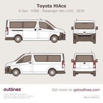 2019 Toyota HiAce 6 Gen ∙ H300 Passenger Van L1H1 Wagon blueprint