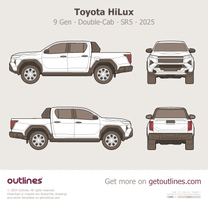 2026 Toyota Hilux 9 Gen Double Cab ∙ SR5 ∙ AN220 ∙ AN230 Pickup Truck blueprint