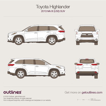 2013 Toyota Highlander XU50 SUV blueprint