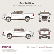 2020 Toyota Hilux 8 Gen Facelift2 Double Cab Pickup Truck blueprint